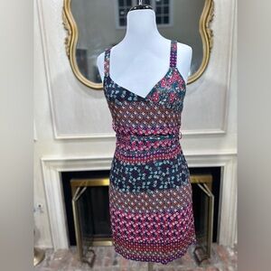 Maude Floral Patchwork Mini Dress Medium Boho Western